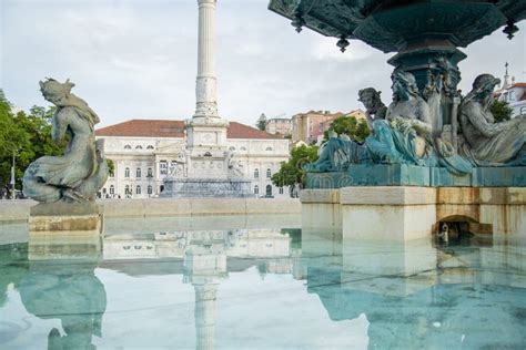 Portugal Lisbon Baixa Rossio Square Editorial Photo Image Of Parca