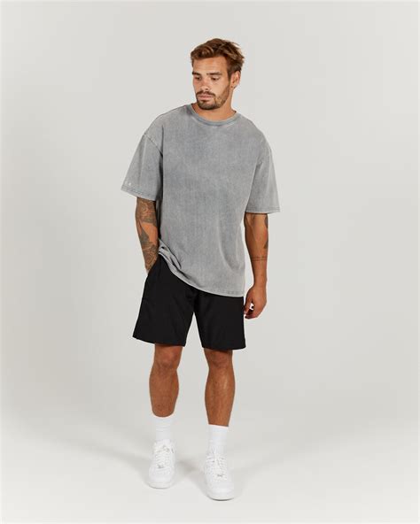 Mens Oversized Tee Washed Grey Muscle Republic