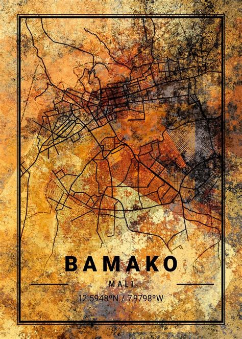 Bamako Mali Map Poster By VisionTrend Displate