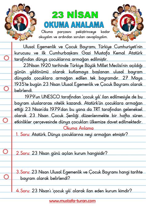 23 Nisan Okuma Anlama Etkinliği 2021 Eğitim Okuma Eğitim teknolojisi