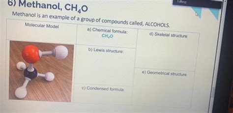 Solved Takang Methanol Ch Methanol Is An Example Of A Chegg