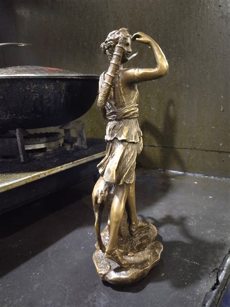Brass goddess Diana the huntress statue on Carousell