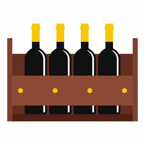 Alcohol Bottle Crate Drink Wine Wood Wooden Icon Download On