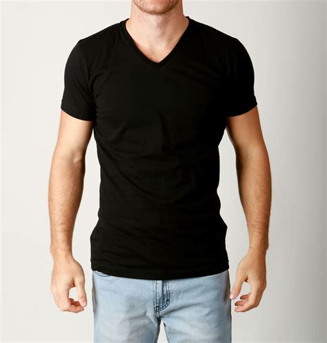 New Mens Basic V Neck T Shirt Slim Fit Cotton Premium Slim Fit Tees 3