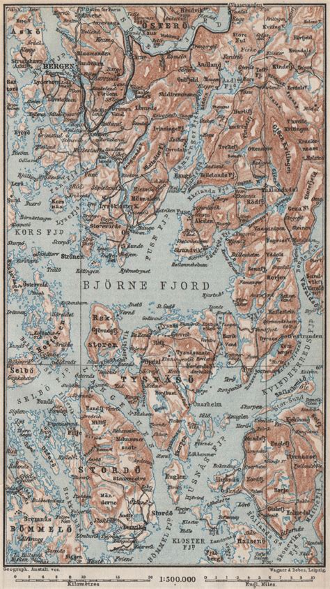 NORWAY NORTH COAST. Tromso-North Cape/Nordkapp-Vadso Topo-map. Norway 1885