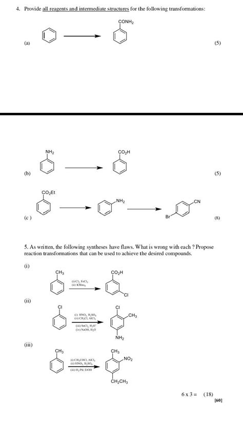 Solved 4 Provide All Reagents And Intermediate Structures