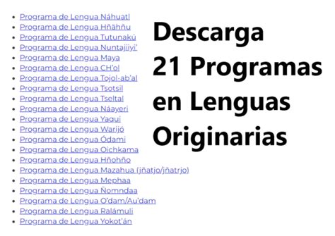 Programa de Lengua Tseltal Cultura y Delicias Prehispánicas