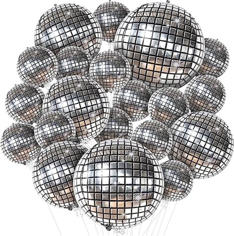 Amazon KatchOn Silver Disco Ball Balloons 32 Inch Pack Of 20