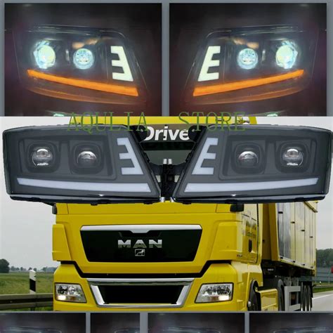 2 PCS LH AND RH 24V FULL LED HEAD LAMP Fit For MAN TGX TGL TGS