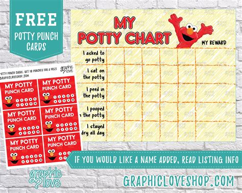 Printable Elmo Potty Training Chart FREE Punch Cards Sesame