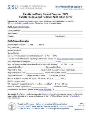 Fillable Online Sjsu Flp Proposal And Renewal Application Form Pdf