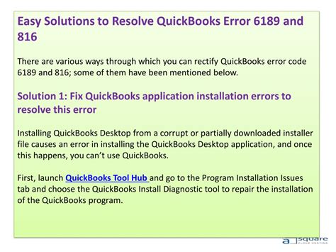 PPT QuickBooks Error 6189 And 816 Causes Symptoms And Resolutions