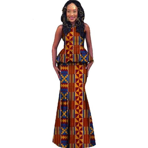 Kitenge Africa Women 2 Piece Ankara Dashiki Crop Top And Skirt X10972 Afrinspiration