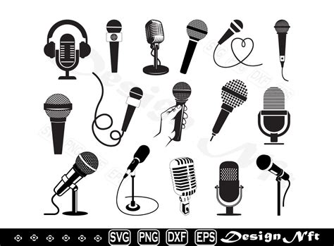 Mikrofon Svg Clipart Cut Files F R Silhouette Vektor Dxf Eps Png