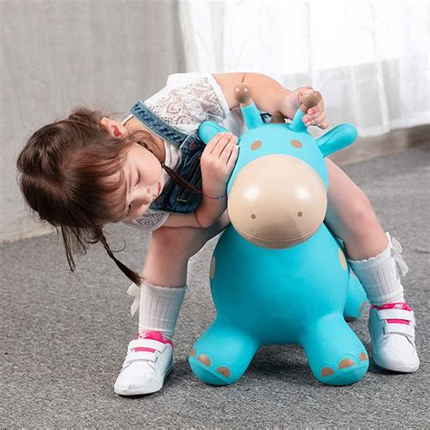 Bouncy Horse Ride On Hopper Giraffe Blue Fun Toddler Toy Referdeal