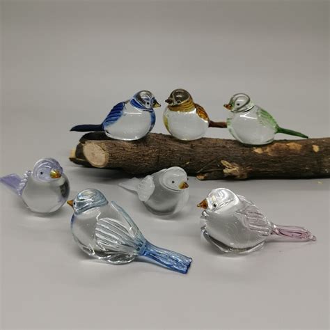 Glass Birds Figurines Stained Glass Bird Blown Glass Bird Etsy