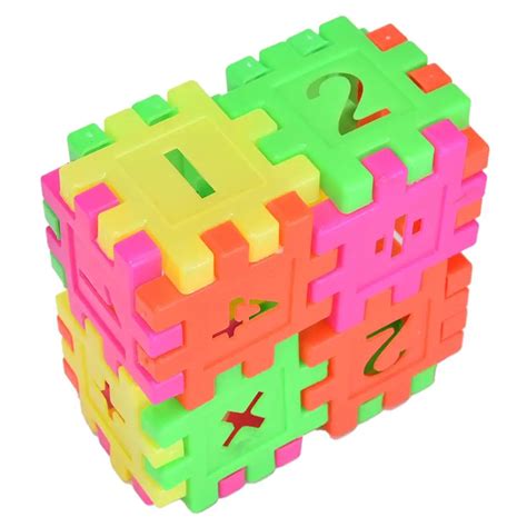 Wholesale Plastic DIY Blocks Squares Children Kids Puzzle Educational Building Bricks Toys 16 ...