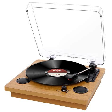 Record Player, Popsky 3-Speed Turntable Bluetooth Vinyl Record Player ...