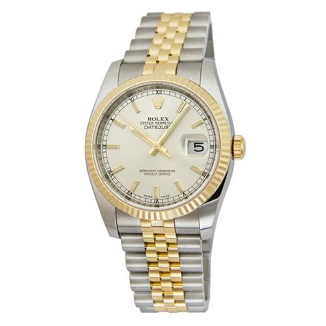 Rolex Oyster Perpetual Datejust Silver Dial Stainless Steel And K