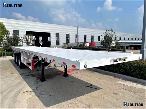 Cargo Axles Platform Flatbed Ft Ft Container Semi Truck Trailer