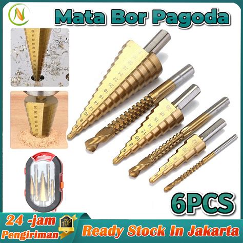 Jual Pcs Mata Bor Pagoda Spiral Besi Kuningan Kayu Plastik Step Drill