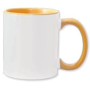 11oz Color Combo Golden Yellow Mug Personalized Photo Mugs Custom