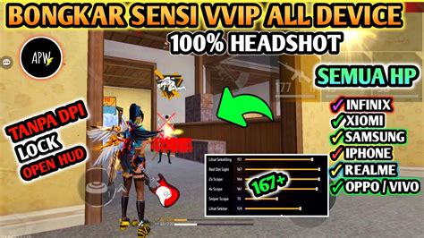 👹update ‼️pengaturan Sensi Ff Auto Headshot One Shot ☠️🎯 Sensitivitas