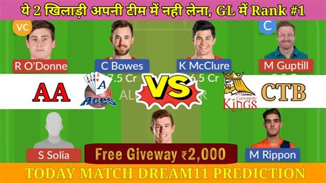 Aa Vs Ctb Dream Prediction Auckland Aces Vs Canterbury Kings Today