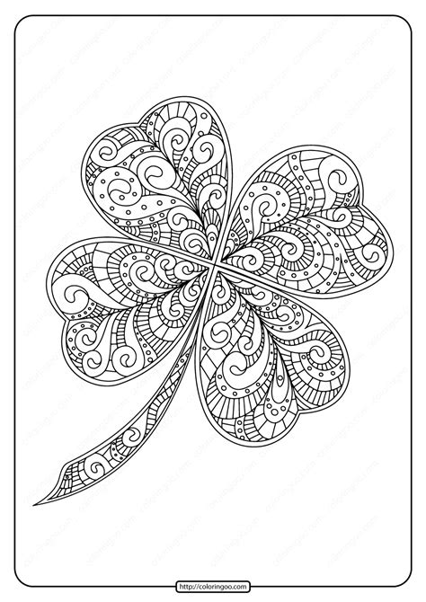 Free Printable Clover Coloring Pages Printable Templates