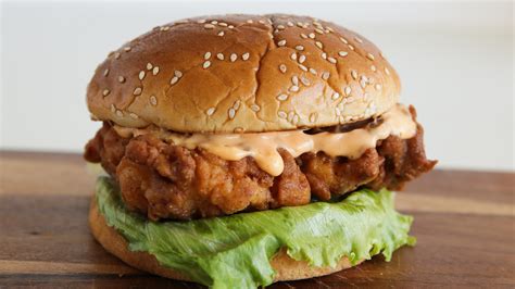 Chicken Sandwich Recipe | Crispy Chicken Burger - The Cooking Foodie