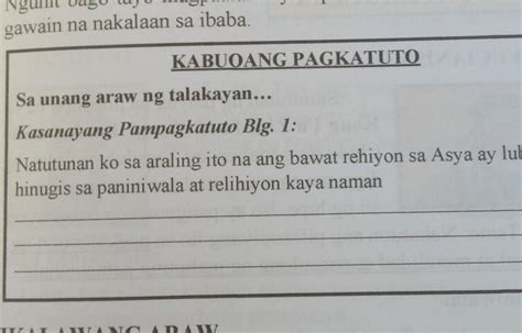 Natutunan Ko Sa Araling Ito Na Ang Bawat Rehiyon Sa Asya Ay Lubhang