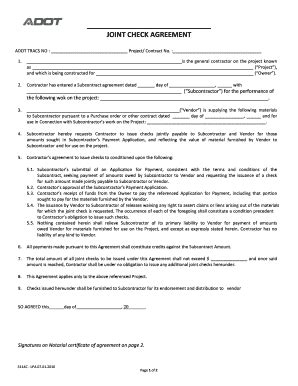 Fillable Online Azdot Joint Check Agreement Fax Email Print PdfFiller