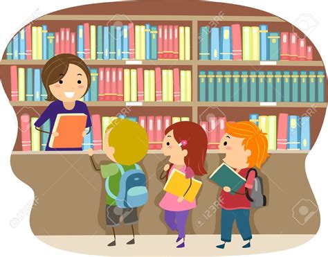 Children Library Cartoon