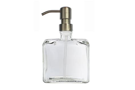 Glass Soap Dispenser With Metal Pump Square By Southernhomesupply