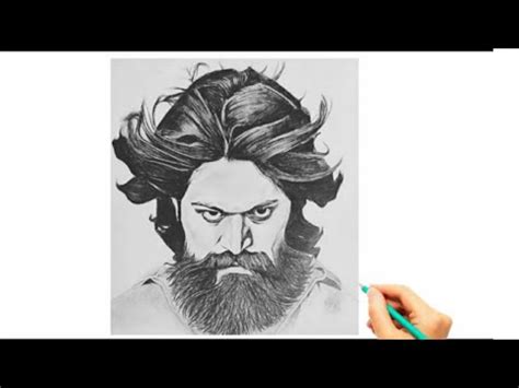 How To Draw A Rocky Bhai Kgf Super Star Yash Easy Drawing By Kgf