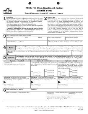 Use This Form For Fegli Open Enrollment Office Of Personnel Opm