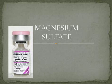 Magnesium Sulfate Ppt