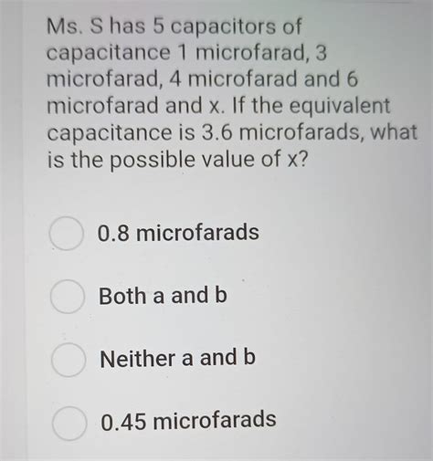 Answered: OT capacitance 1 microfarad, 3… | bartleby