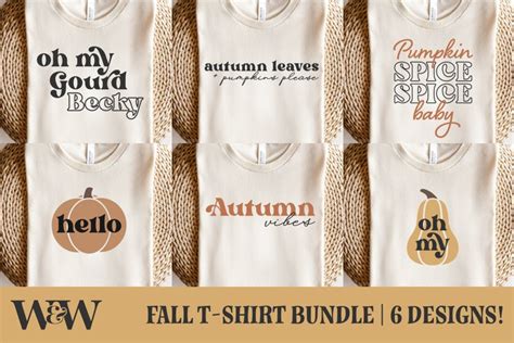 Fall T-Shirt SVG Bundle | Autumn SVG Bundle