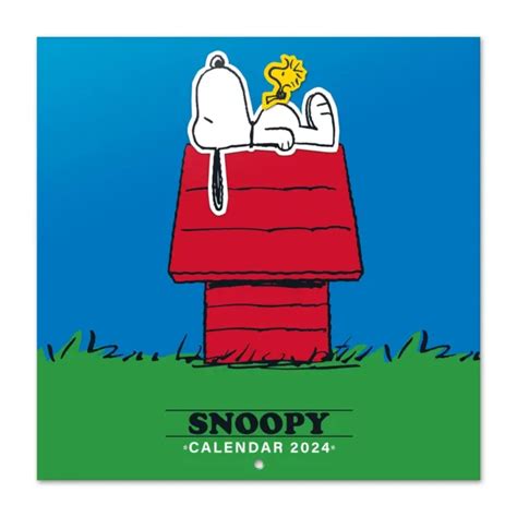 GRUPO ERIK Calendrier Mural 2024 Snoopy Calendrier Mensuel 30 X 60