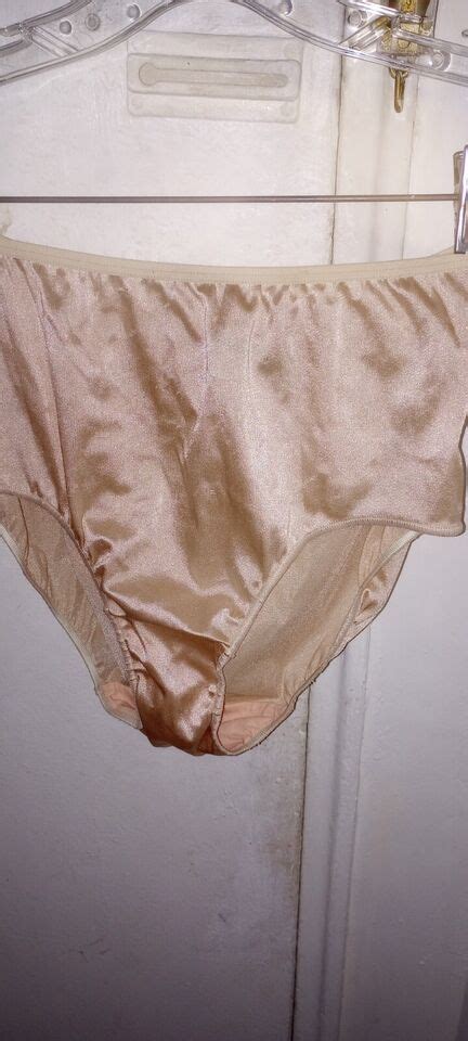 Vt Silky Sheer Shiny Hanes Beige Nylon Women S Panties Brief Sz L