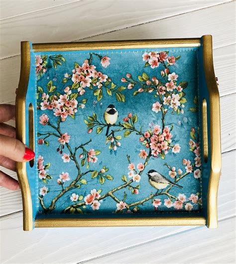 Tray Chinoiserie Birds Ready To Ship Breakfast In Bed Tray Etsy