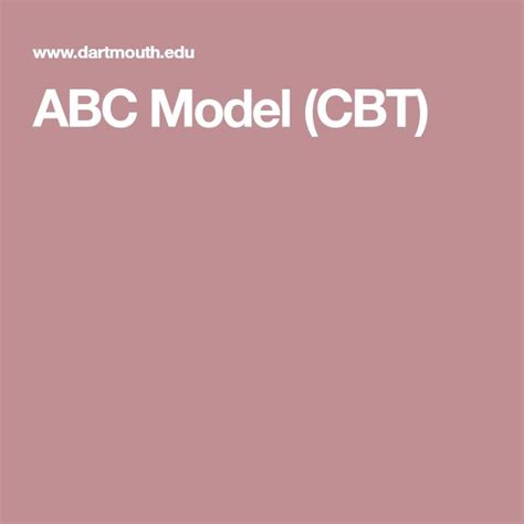 Abc Model Cbt Cbt Abc Model