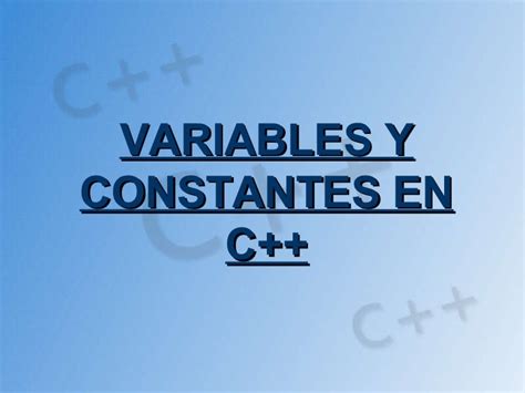 Variables Y Constantes En C