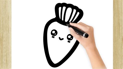 Como Dibujar Una Zanahoria Kawaii Easy Drawings Dibujos Faciles