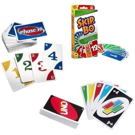 Mattel Card Game Set Skip Bo Uno Phase Set Card Game Cards