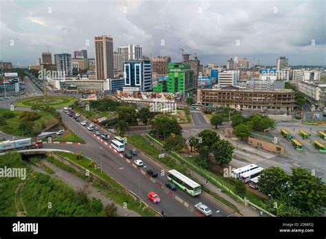 Cote Divoire Ivory Coast Abidjan Aerial View Of The Business