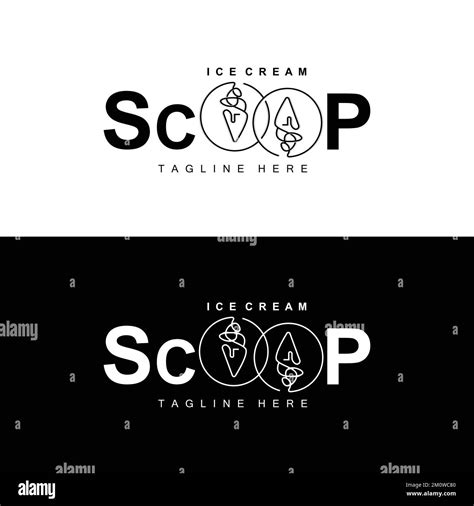 Ice Cream Gelato Logo Design Sweet Soft Cold Food Vector Brand