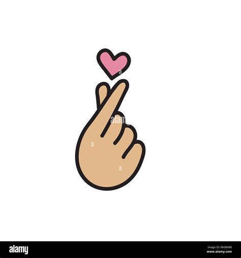 Korean Heart Love Symbol Fingers Make Small Heart Love Icon Flying