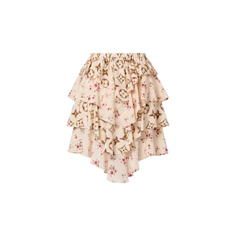 Tiered Floral Print Mini Skirt Women Ready To Wear Louis Vuitton